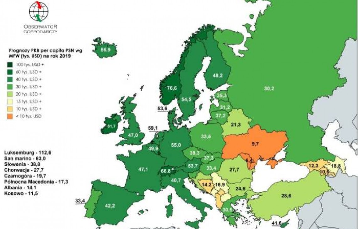 Kraje Europy Wschodniej wyprzedzają Hiszpanię. Czechy i Estonia z wyższym PKB