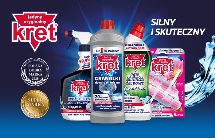 Kret specjalistą od trudnych zadań!Marka nagrodzona tytułem Super Marka 2025 oraz Polska Dobra Marka 2025!
