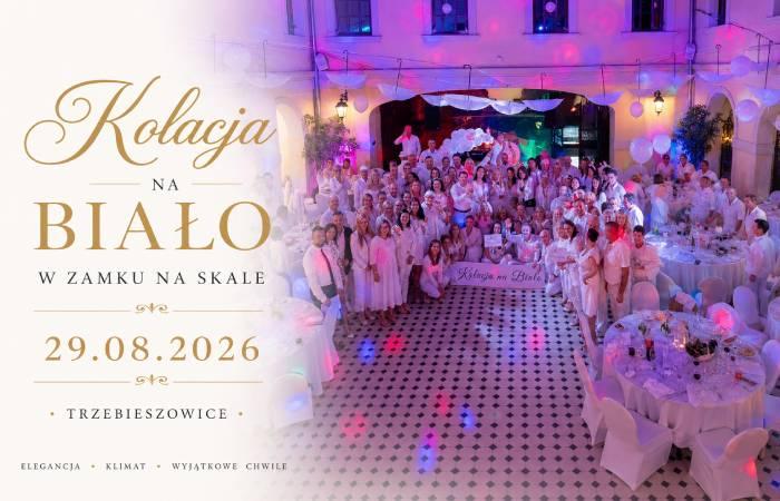 KOLACJA NA BIAŁO W ZAMKU NA SKALE